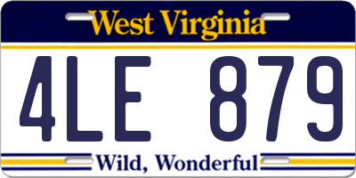 WV license plate 4LE879