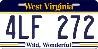 WV license plate 4LF272
