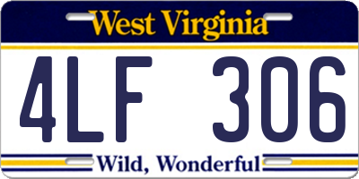 WV license plate 4LF306