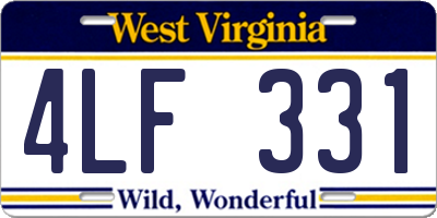 WV license plate 4LF331