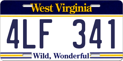 WV license plate 4LF341