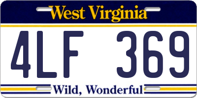 WV license plate 4LF369