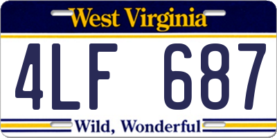 WV license plate 4LF687