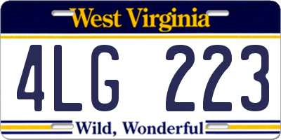 WV license plate 4LG223