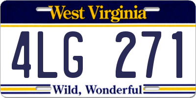 WV license plate 4LG271