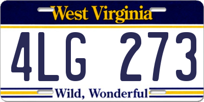 WV license plate 4LG273