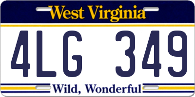 WV license plate 4LG349