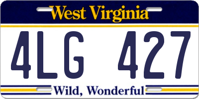 WV license plate 4LG427