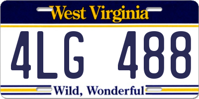 WV license plate 4LG488
