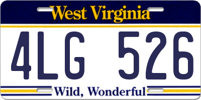 WV license plate 4LG526