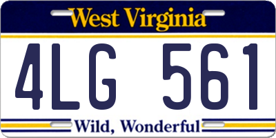 WV license plate 4LG561