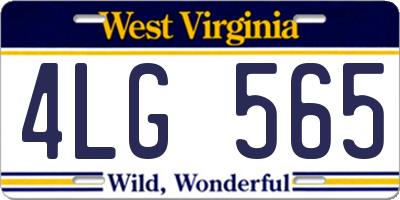 WV license plate 4LG565