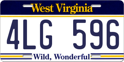 WV license plate 4LG596