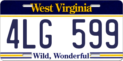 WV license plate 4LG599