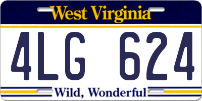 WV license plate 4LG624