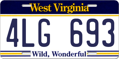WV license plate 4LG693