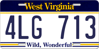 WV license plate 4LG713