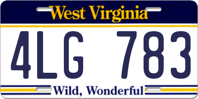 WV license plate 4LG783
