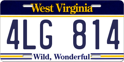 WV license plate 4LG814