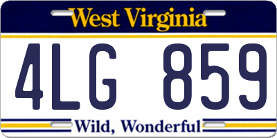 WV license plate 4LG859