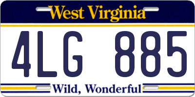 WV license plate 4LG885