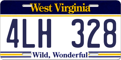 WV license plate 4LH328