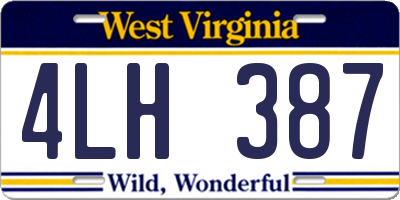 WV license plate 4LH387
