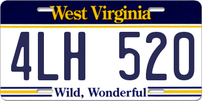 WV license plate 4LH520