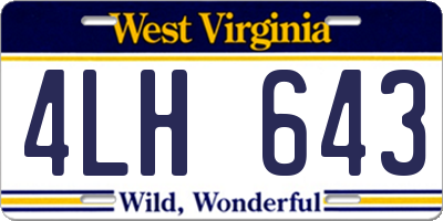 WV license plate 4LH643