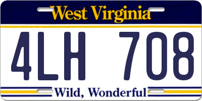 WV license plate 4LH708