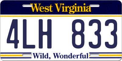 WV license plate 4LH833
