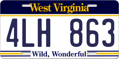 WV license plate 4LH863