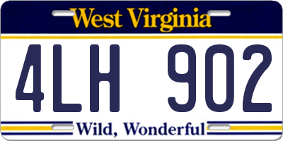 WV license plate 4LH902