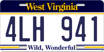 WV license plate 4LH941