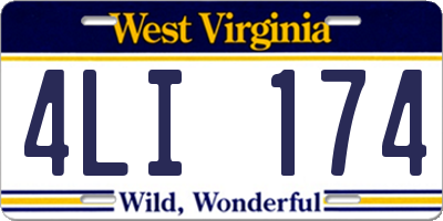 WV license plate 4LI174