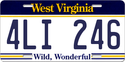 WV license plate 4LI246