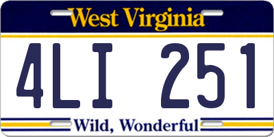 WV license plate 4LI251