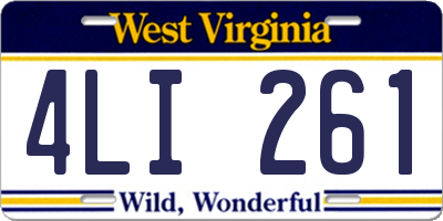WV license plate 4LI261