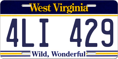 WV license plate 4LI429