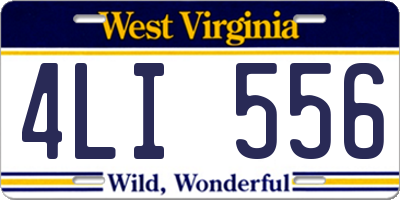 WV license plate 4LI556
