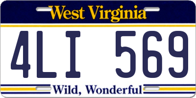 WV license plate 4LI569