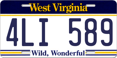 WV license plate 4LI589