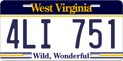 WV license plate 4LI751