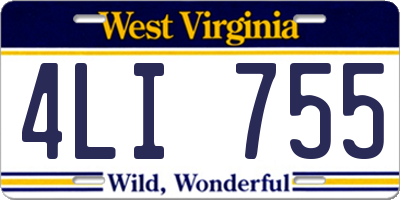 WV license plate 4LI755