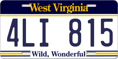 WV license plate 4LI815