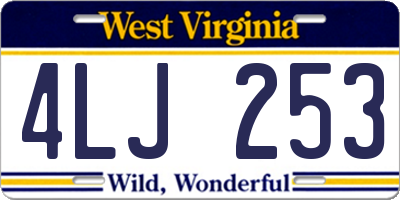 WV license plate 4LJ253