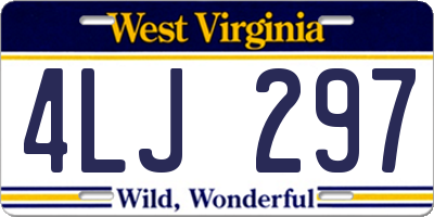 WV license plate 4LJ297