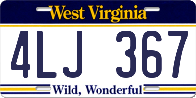 WV license plate 4LJ367