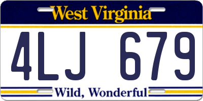 WV license plate 4LJ679