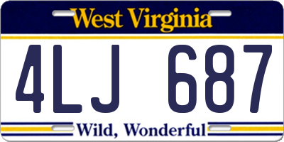 WV license plate 4LJ687